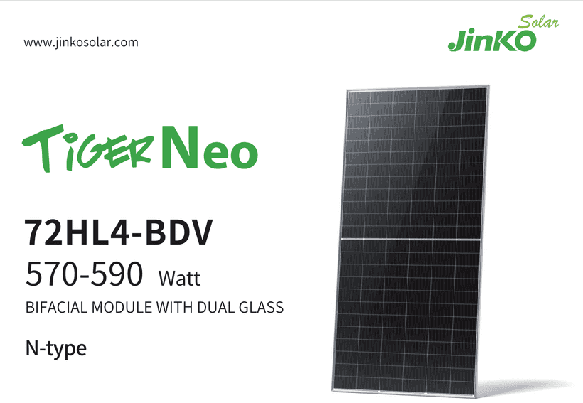 Tiger Neo Jinko Bifacial Dual Glass Monocrystalline Module 590W product picture 0